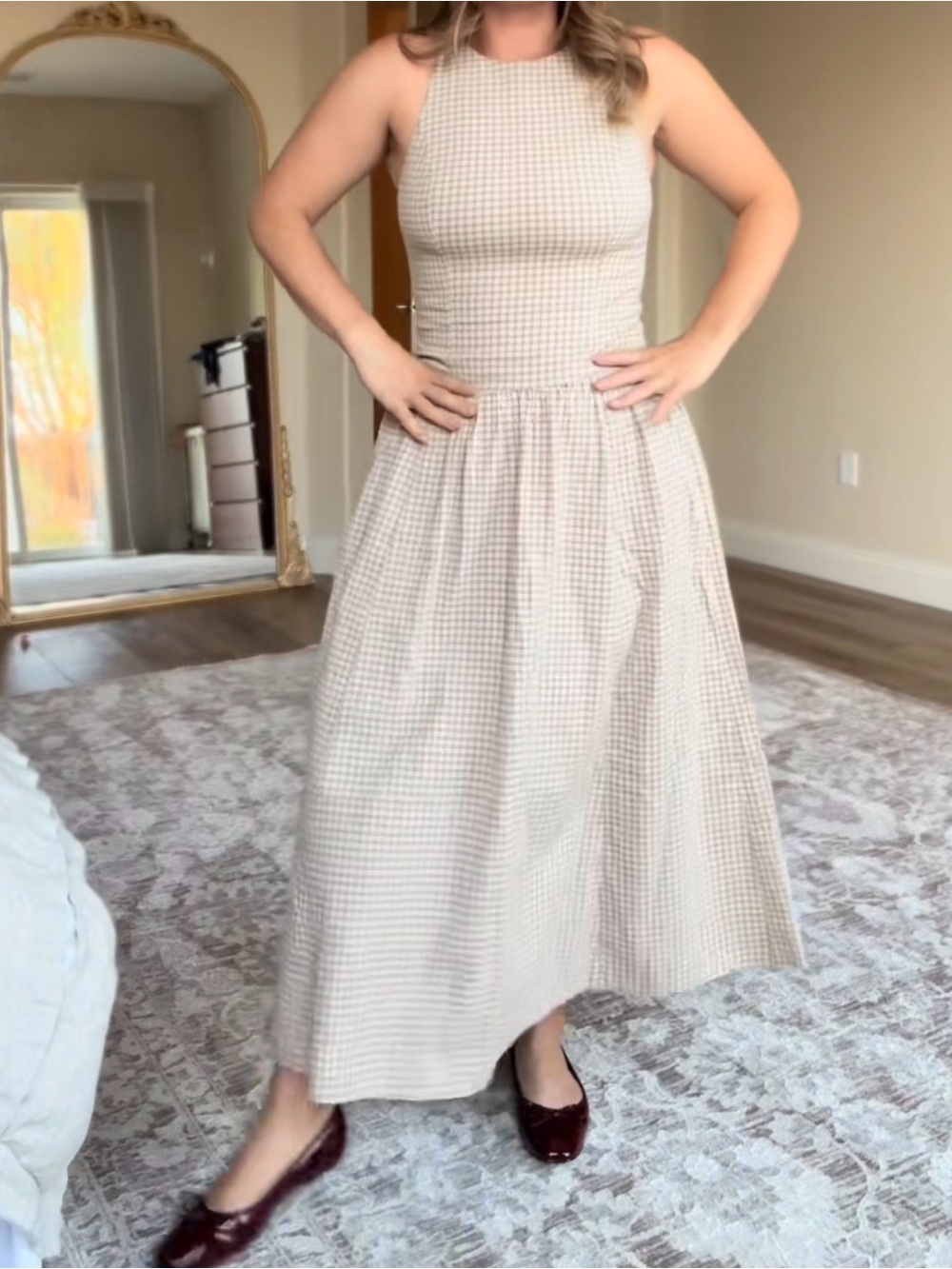 Abercrombie & Fitch High-Neck Drop-Waist Midi Dress | NWT | Size XL